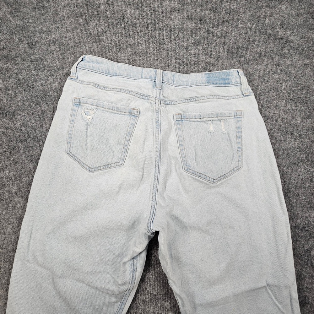 Hollister Curvy High Rise Mom Jeans Womens 13R W31 L27 Light Wash Distressed - Picture 10 of 13